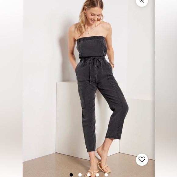 Evereve Pants - Evereve Emery Cargo Strapless Black Jumpsuit